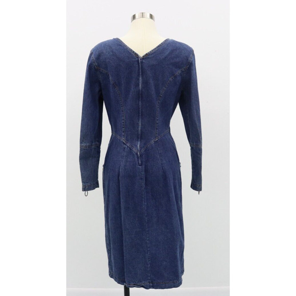 Jou Jou Y2K 1990's Denim Dress Stones and Gromet Embellishments Size M (Size 8) - Picture 7 of 16